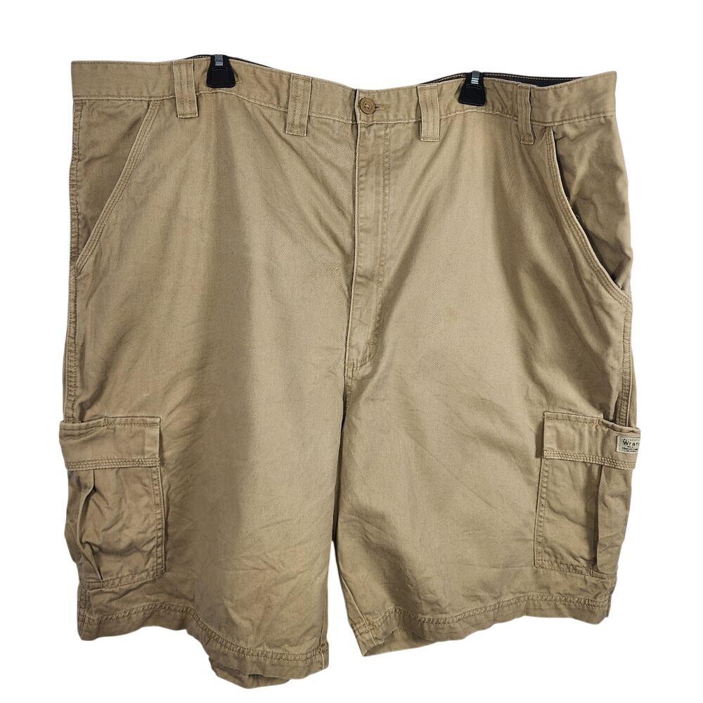 Wrangler Men's Hero Cargo Shorts Size 48 Tan Cotton Casual Outdoor 9 In Inseam